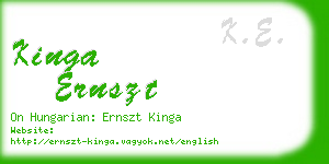 kinga ernszt business card